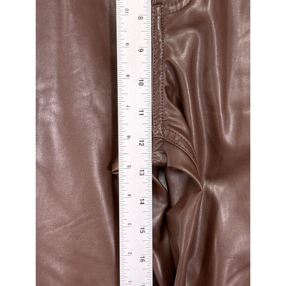 Abercrombie & Fitch Pants 28 / 6S Womens 90s Straight Brown Faux Leather - Picture 4 of 7